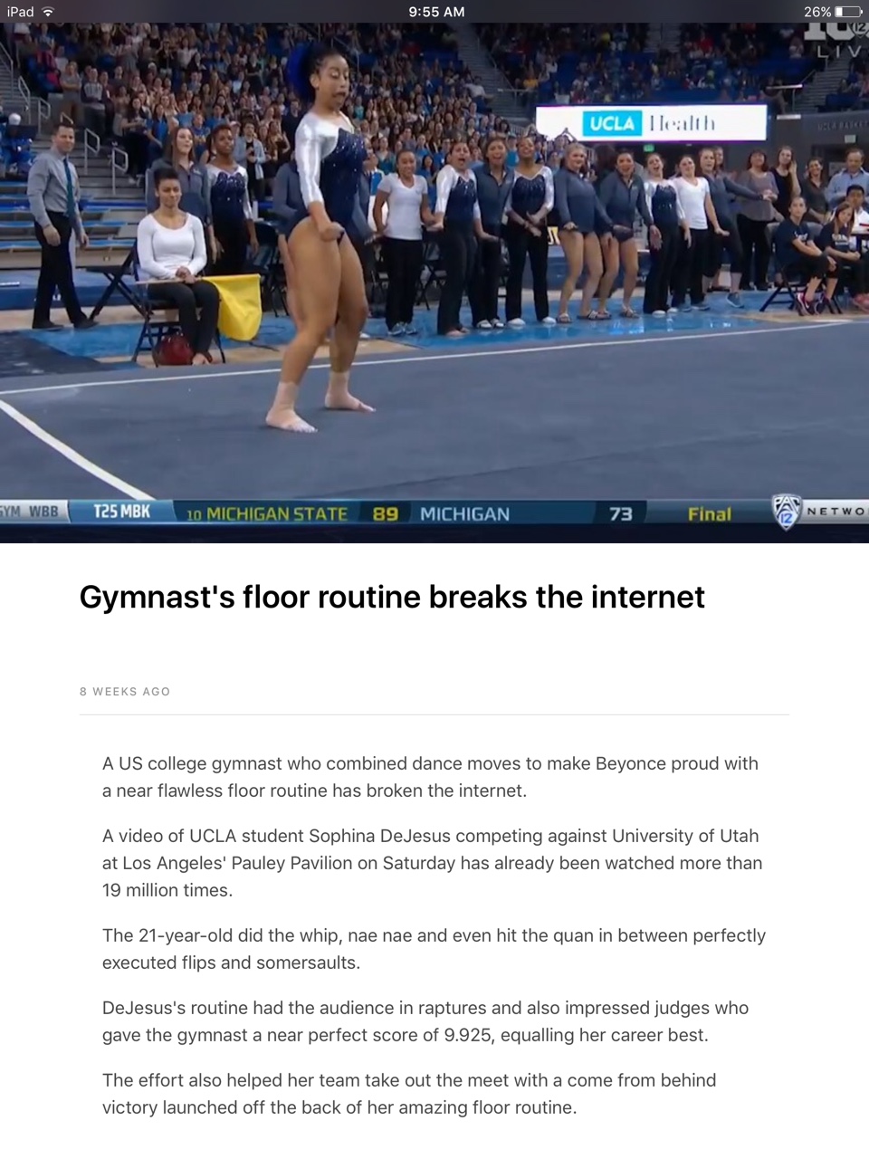 Sophina Dejesus Gymnast Floor Routine