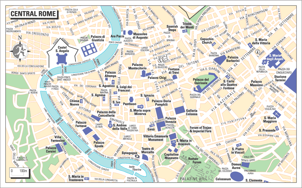 Maps Of Rome Showing Attractions