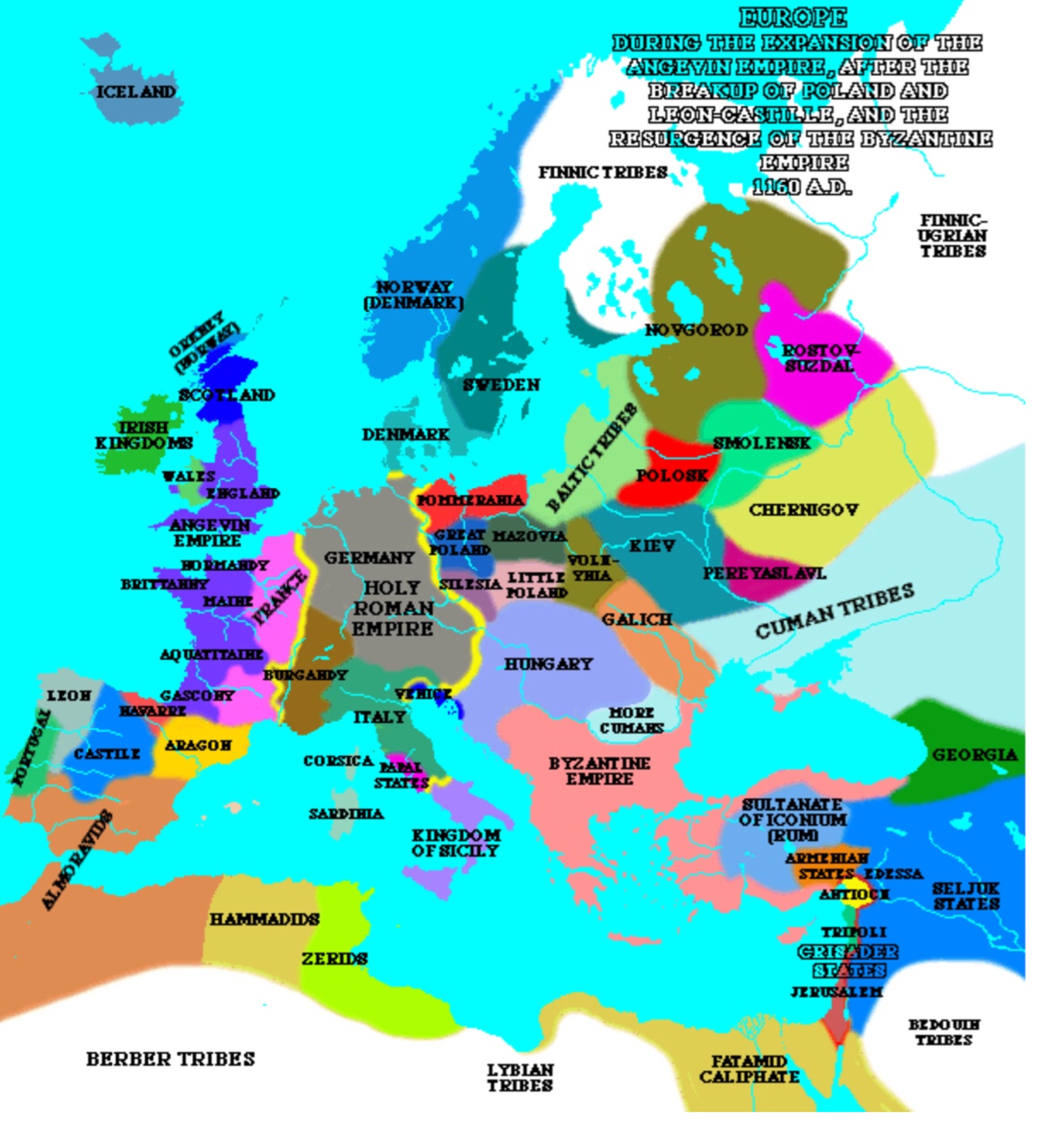 Map Of Europe High Middle Ages